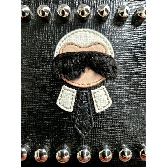 NWOT Limited Edition Fendi Karlito Studded Bifold Wallet Mink Fur - Picture 6 of 6